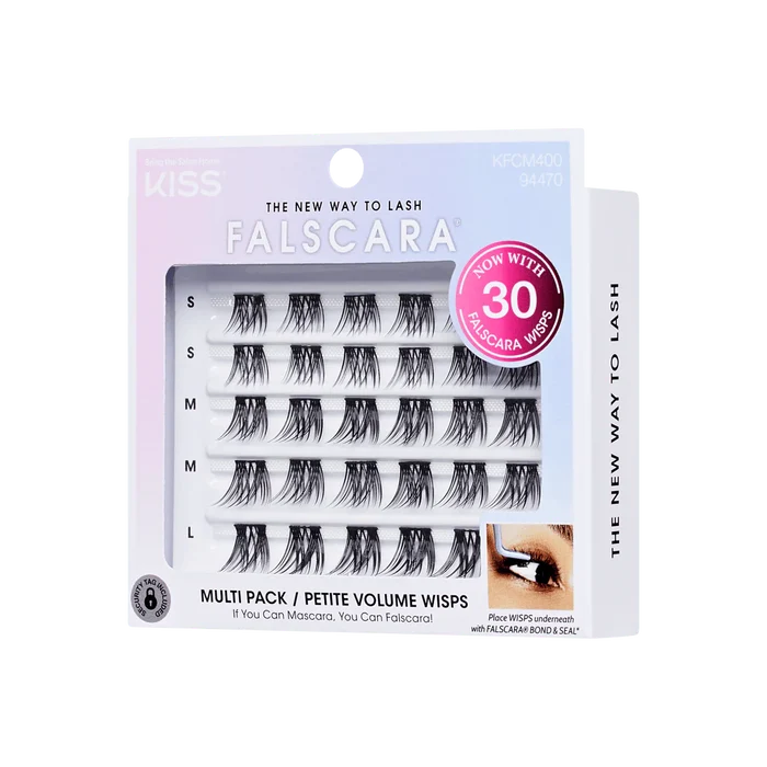 KISS FALSCARA Multi Pack Petite Volume Wisps رموش صناعية طرفية لزيادة الكثافة