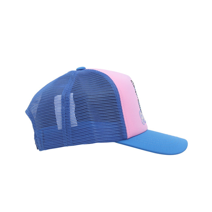 Kitty Rhinestone Trucker - Blue
