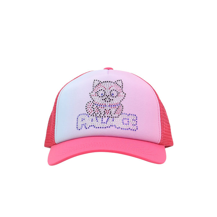 Kitty Rhinestone Trucker - Sweet Pink