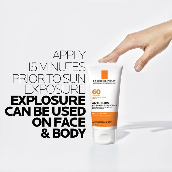 LA ROCHE POSAY 60 Body & Face Broad Spectrum SPF 60 Anthelios Melt\- In Milk Sunscreen واقي الشمس للوجه والجسم من لاروش بوزيه