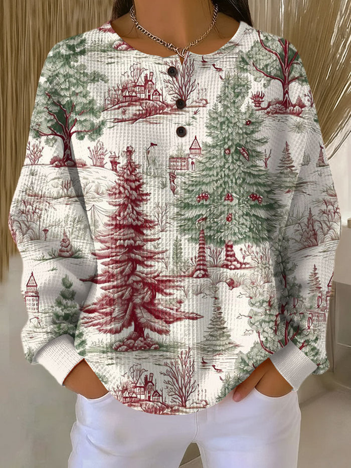 Lærke cozy waffle-knit women's sweater with a soft, relaxed fit