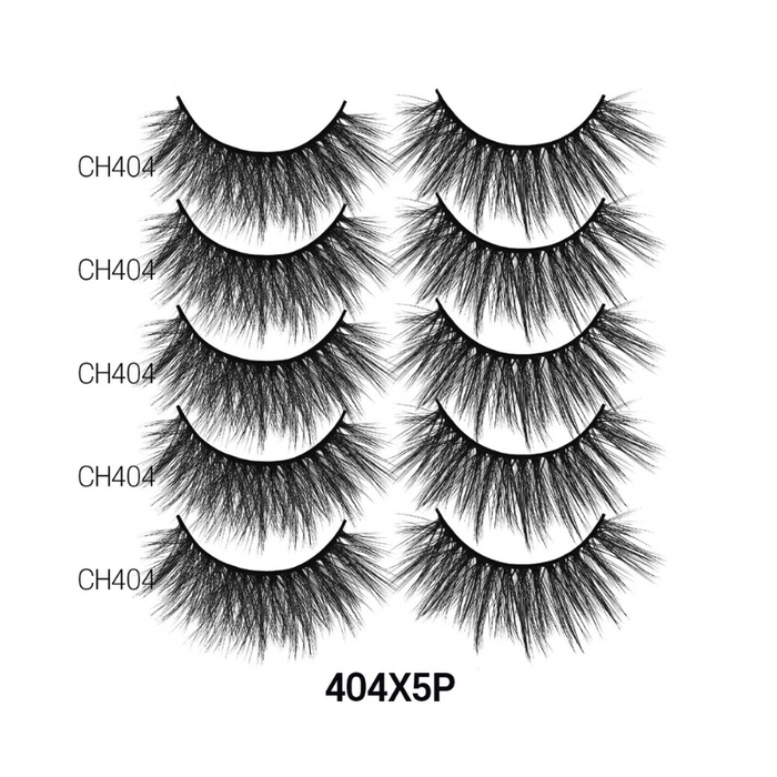 LAFLARE 3D cashmere eyelashes value pack five pairs of dramatic black fluffy wispy lashes for volume