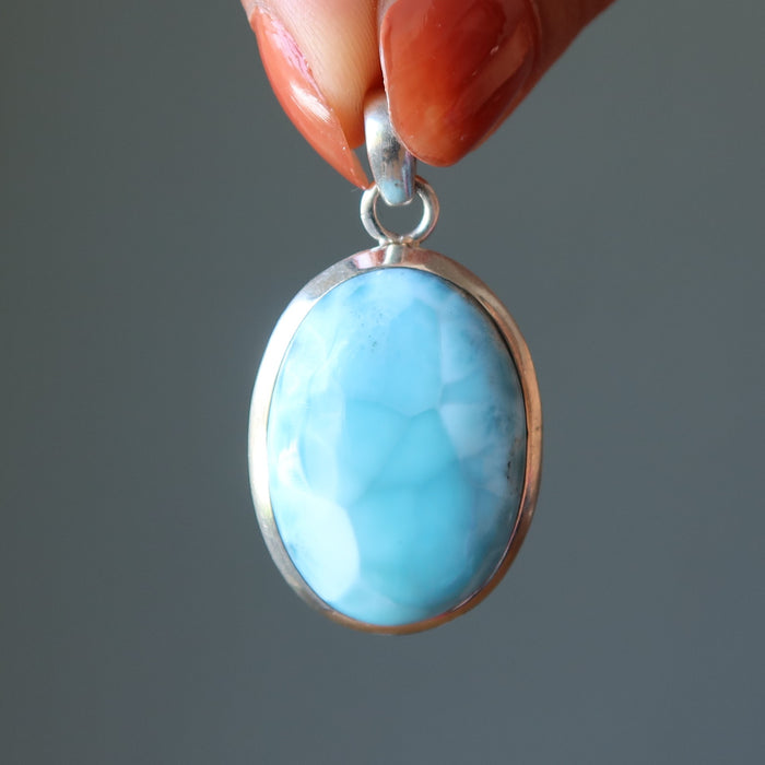 larimar oval pendant