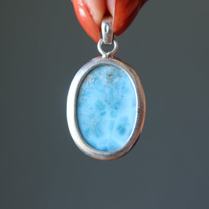 larimar oval pendant