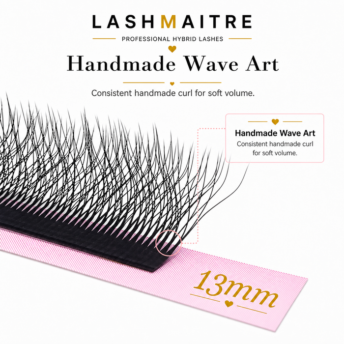 LASHMAITRE 0.05mm YY Volume Eyelash Extensions YY Lashes 13mm handmade wave art detail