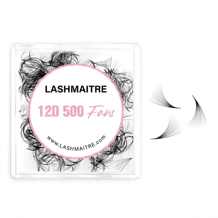 LASHMAITRE 12D Loose Premade Fans - Pointy Base 500 Fans main product photo