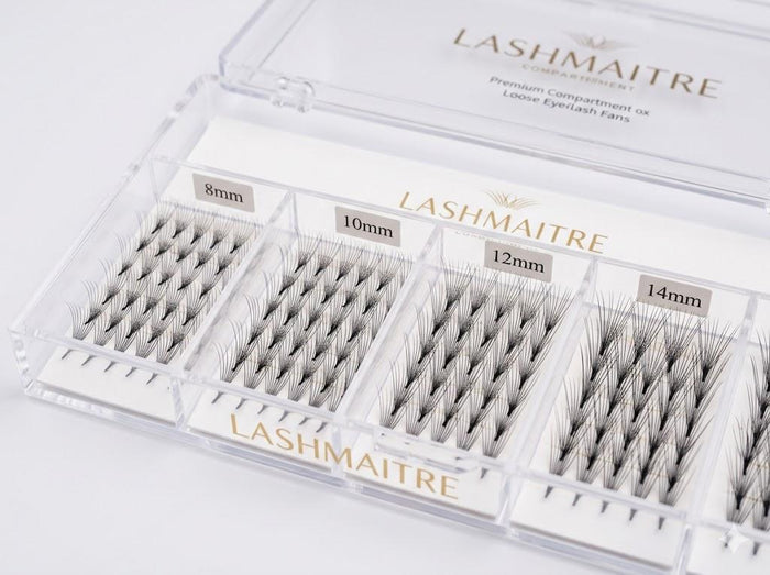 LASHMAITRE Mixed Length Loose Premade Fans - 600 Fans mixed length compartment detail