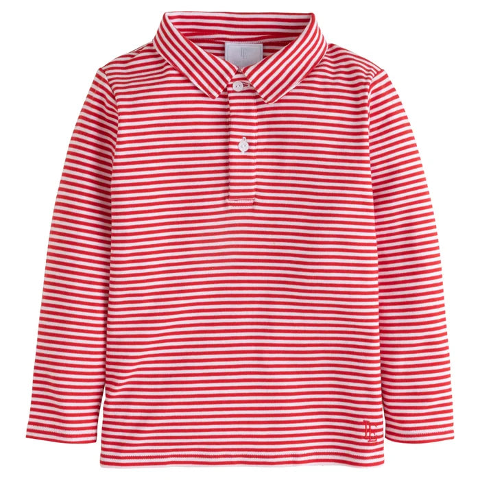 LE L/S Polo-Red Stripe