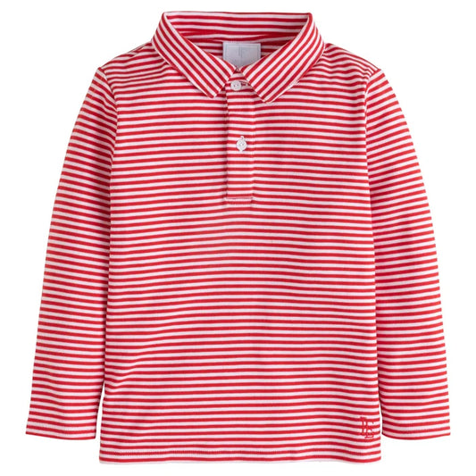LE L/S Polo-Red Stripe