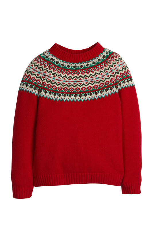 LE Red Holiday Fair Isle Sweater
