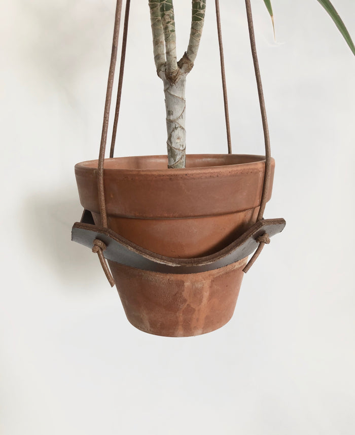 Leather plant holder