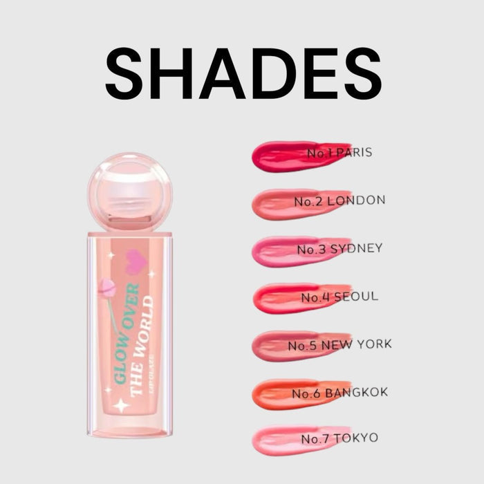 Lemon Me Glow Over The World Lip Glaze 3.8g ملمع شفاه ليمون مي جلو أوفر ذا وورلد - Princess Cosmetics Qatar