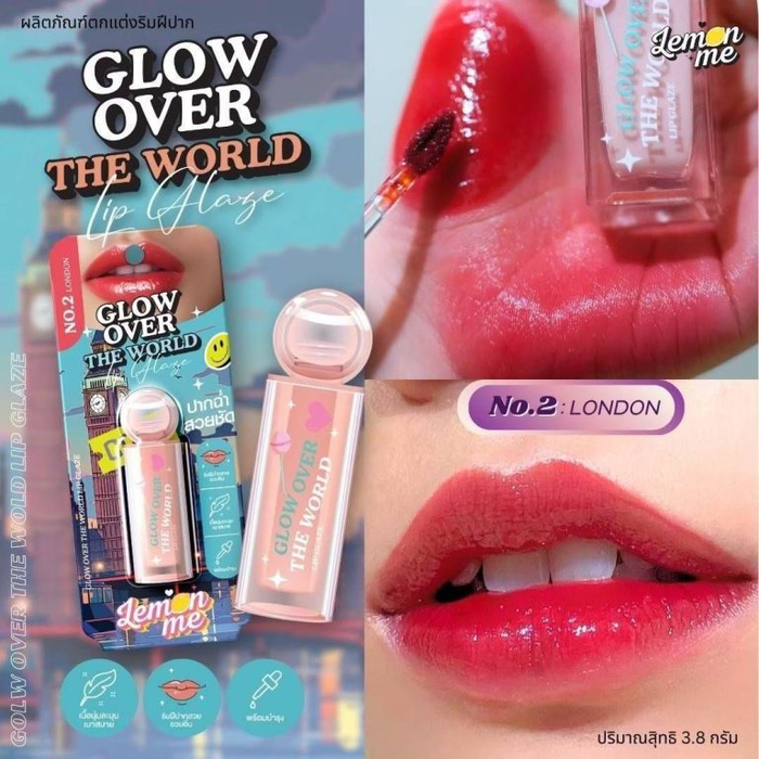 Lemon Me Glow Over The World Lip Glaze 3.8g ملمع شفاه ليمون مي جلو أوفر ذا وورلد - Princess Cosmetics Qatar