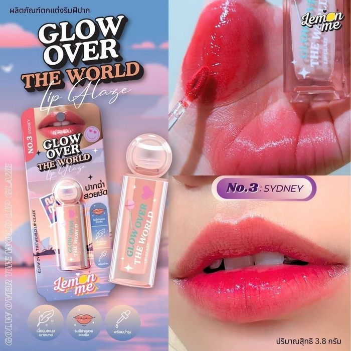 Lemon Me Glow Over The World Lip Glaze 3.8g ملمع شفاه ليمون مي جلو أوفر ذا وورلد - Princess Cosmetics Qatar