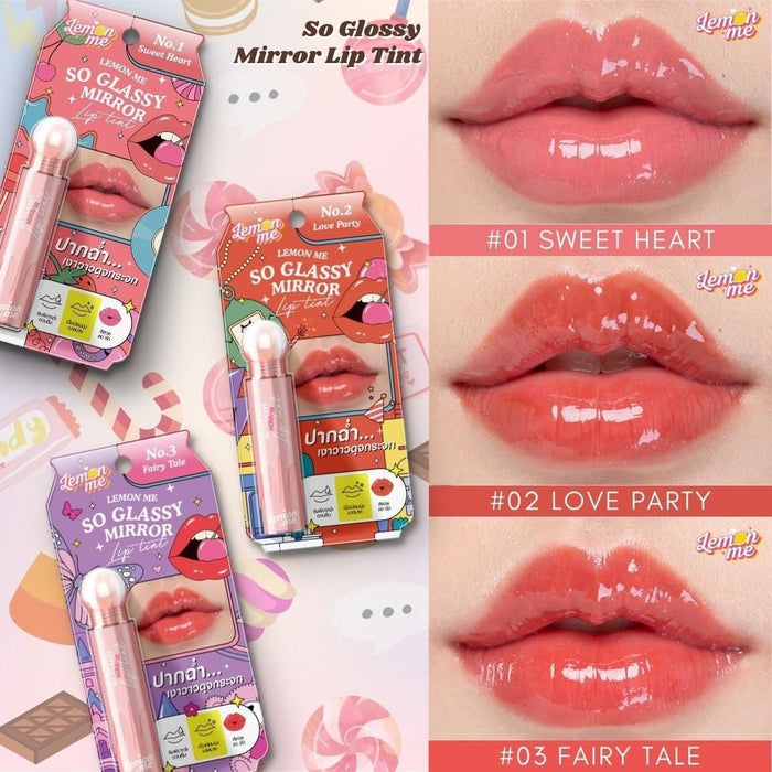 Lemon Me So Glassy Mirror Lip Tint 3.2g ليمون مي سو، مرطب شفاه لامع - Princess Cosmetics Qatar