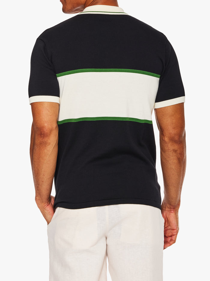 Les Deux Knitted Zipper Polo