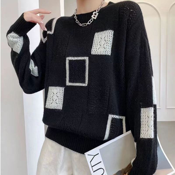 Lina elegant knit sweater shown in a soft neutral tone