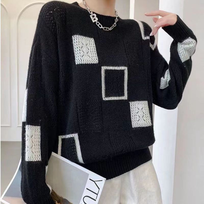 Lina elegant knit sweater shown in a soft neutral tone