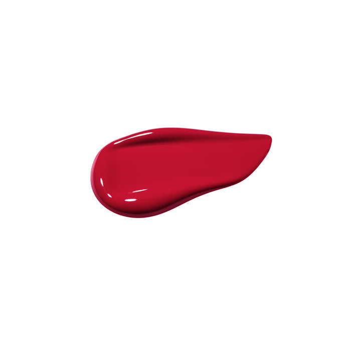 Nicka K liquid blush for dark skin in a vibrant deep red shade swatch on white background