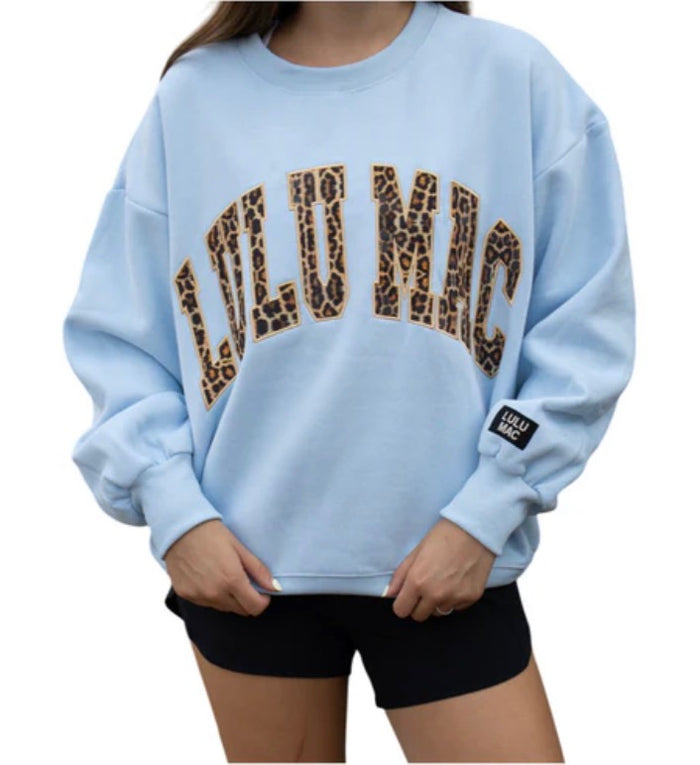 LM-Light Blue Leopard Sweatshirt