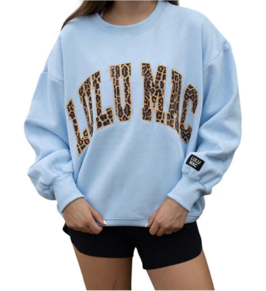 LM-Light Blue Leopard Sweatshirt