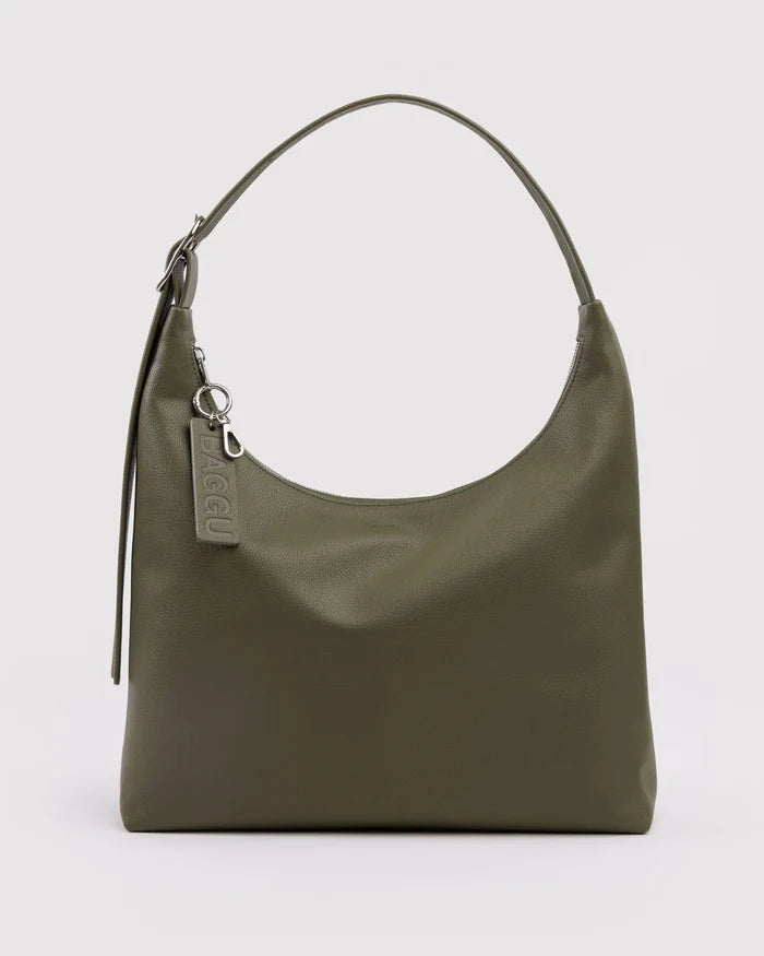 Loden Recycled Leather Shoulder Bag