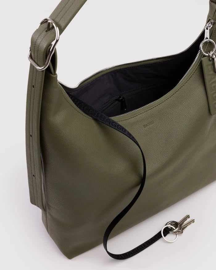 Loden Recycled Leather Shoulder Bag