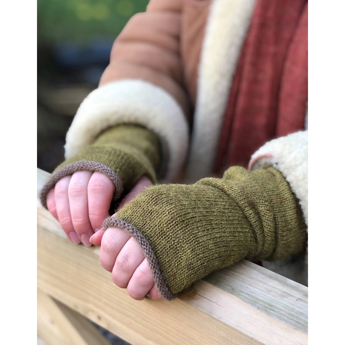 Long Alpaca Fingerless Gloves