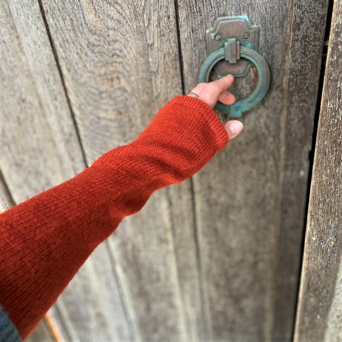 Long Alpaca Fingerless Gloves