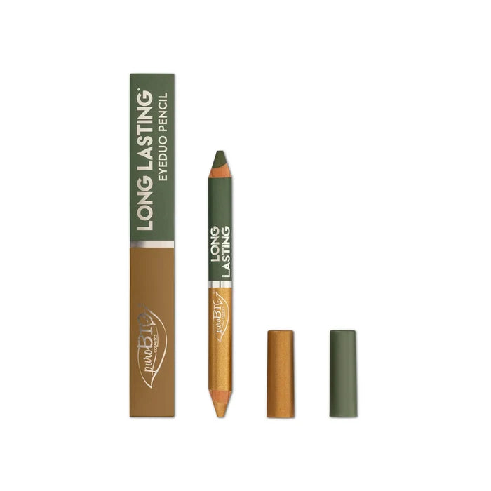 LONG LASTING EYE DUO PENCIL n. 102L - Satin moss green / Satin gold
