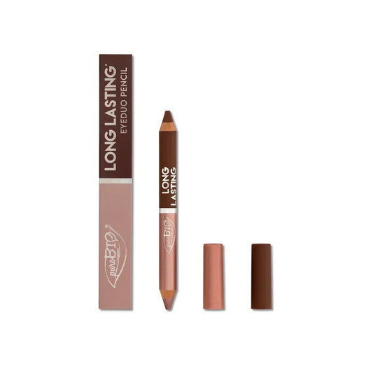 LONG LASTING EYE DUO PENCIL n. 103L - Warm brown matte / Satin pink