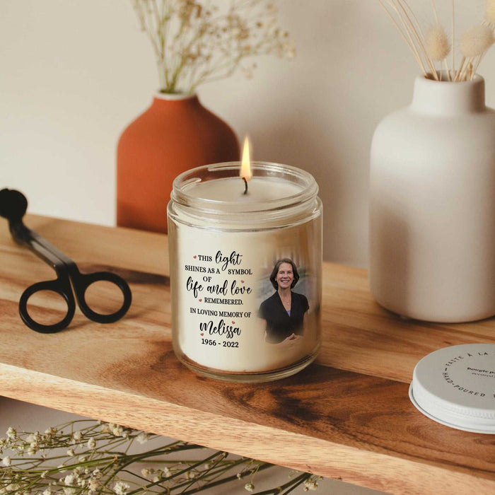 Loss Of Mother Sympathy Candle, Memorial Candle Mothers Day Gift, Personalized Photo Candles, Custom Candle Mom In Heaven