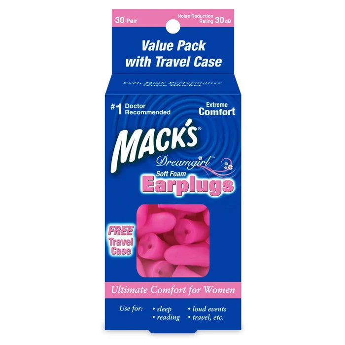 Macks Dreamgirl Soft Foam Earplugs | NRR 30 | Small Ears
