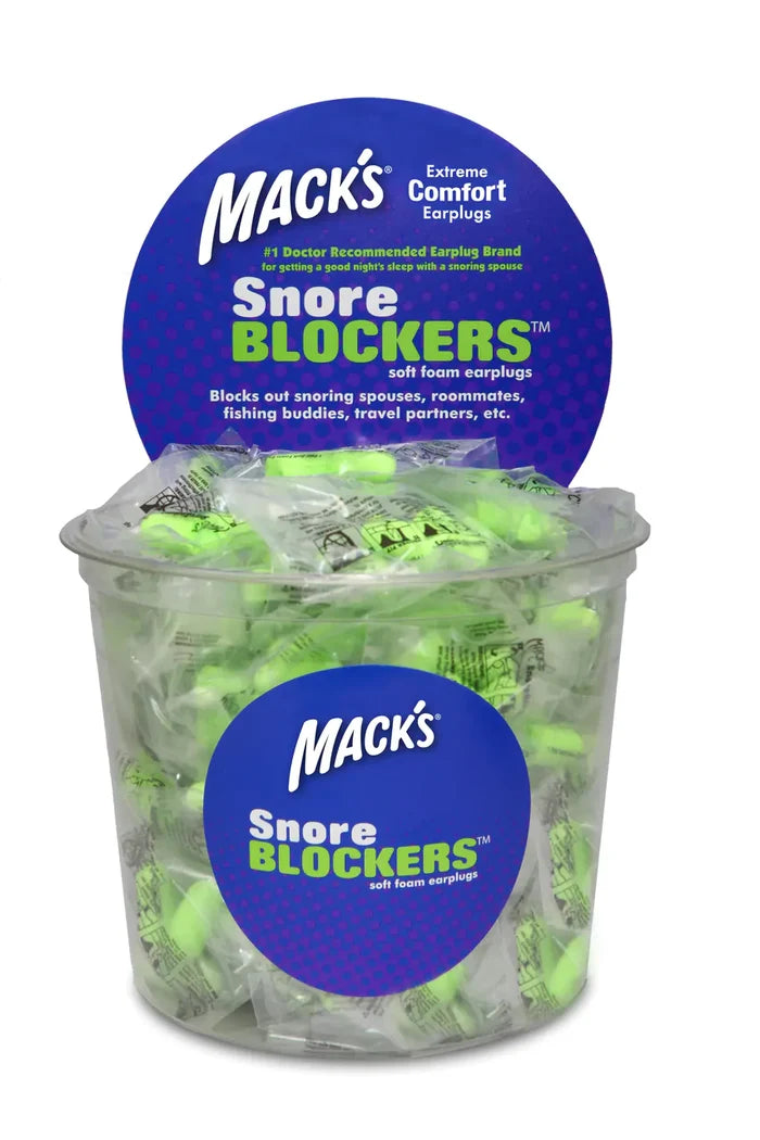 100 Pair Tub Macks Snore Blockers Soft Foam Bulk Ear Plugs