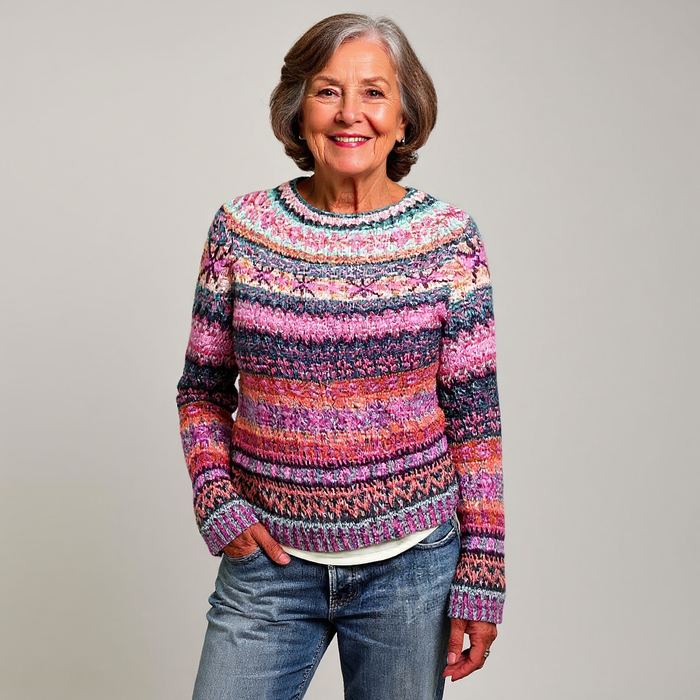 Madison handmade Icelandic-style patterned women's sweater