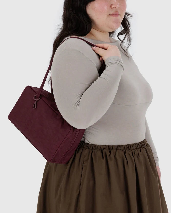 Mahogany Small Nylon Bowler Bag