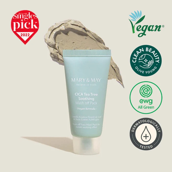 MARY & MAY Believe In Truth Cica Tea Tree Soothing Wash Off Pack باك واش اوف للبشرة