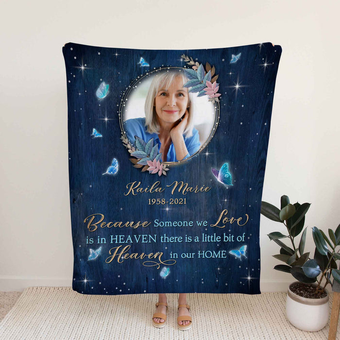Memorial Blankets With Pictures For Loss Of Mother, Sympathy Blanket For Funeral, Bereavement Blanket