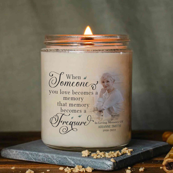 Memorial Candle With Picture For Loss Of Mother, Celebration Of Life Memorial Gifts, Unique Candle Memorial Sympathy Gifts