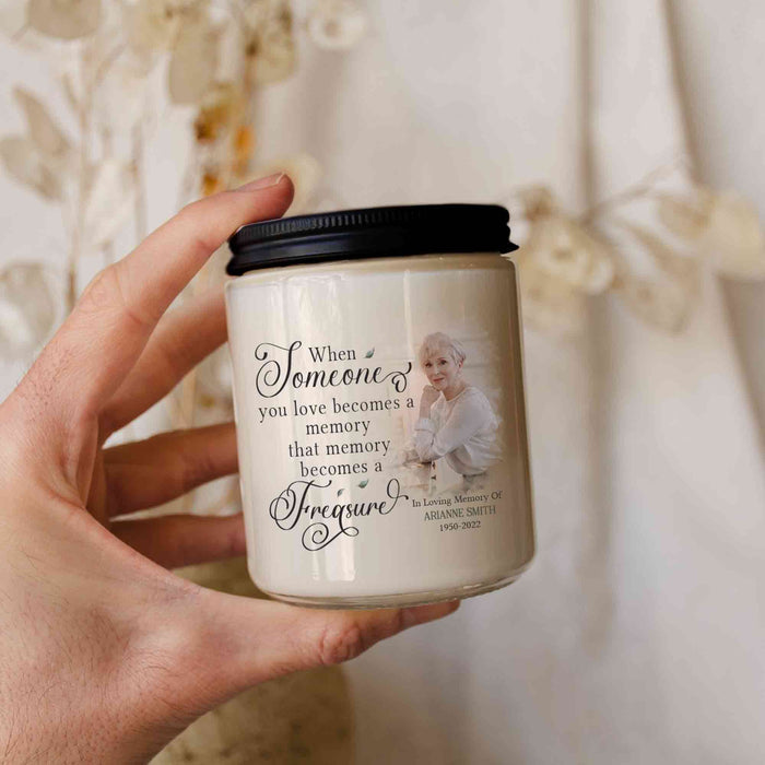Memorial Candle With Picture For Loss Of Mother, Celebration Of Life Memorial Gifts, Unique Candle Memorial Sympathy Gifts