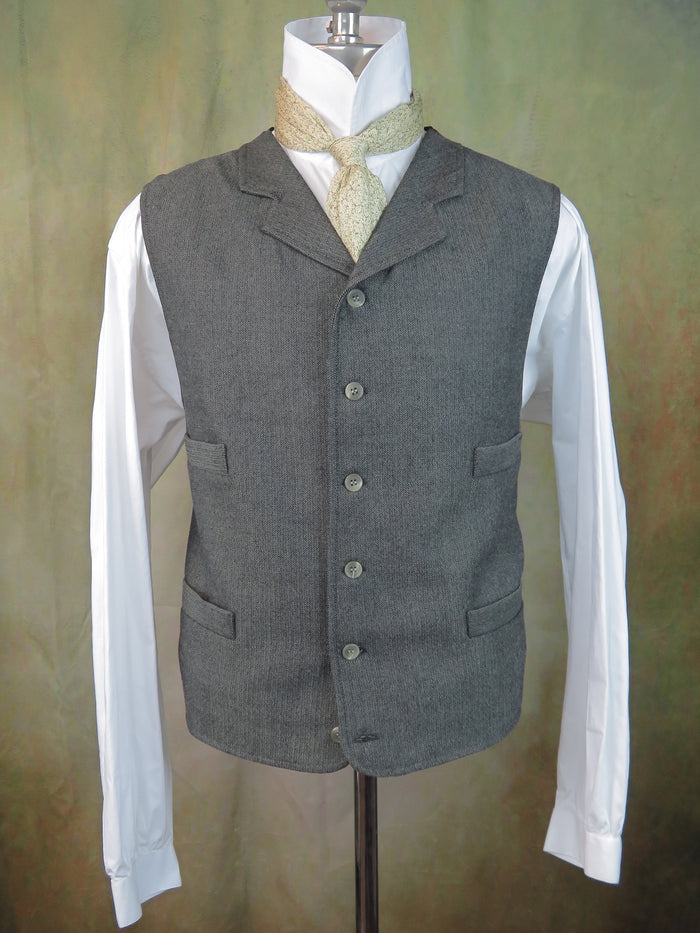 Men's Notch Vest - Basil Green Mini Herringbone #504