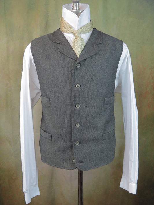 Men's Notch Vest - Basil Green Mini Herringbone #504
