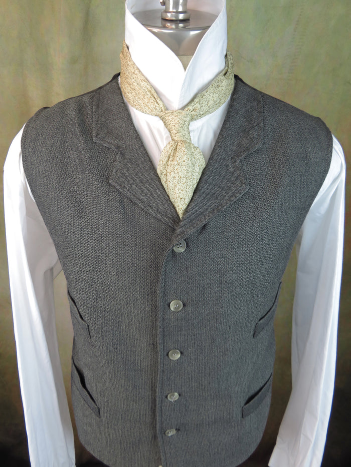 Men's Notch Vest - Basil Green Mini Herringbone #504