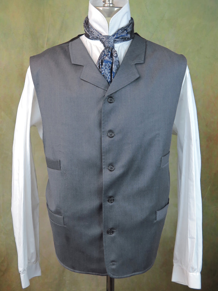 Men's Notch Vest - Elephant Grey Gabardine