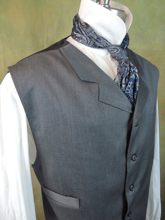 Men's Notch Vest - Elephant Grey Gabardine