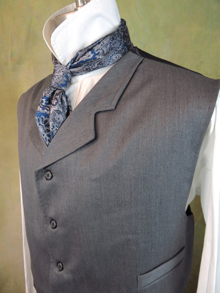 Men's Notch Vest - Elephant Grey Gabardine