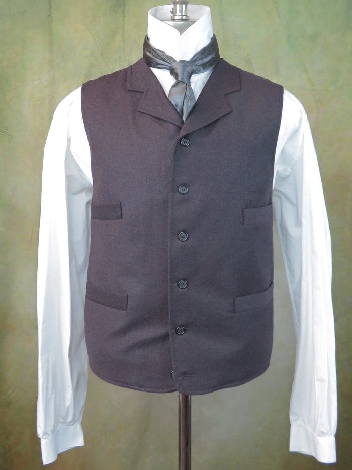 Men's Notch Vest - Wine Tweed f11