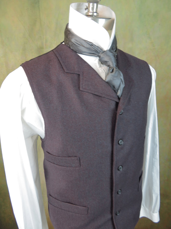 Men's Notch Vest - Wine Tweed f11