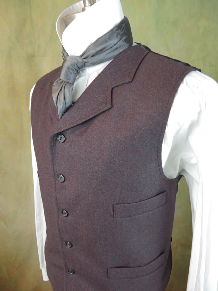 Men's Notch Vest - Wine Tweed f11