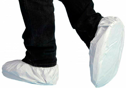 White shoe covers.
